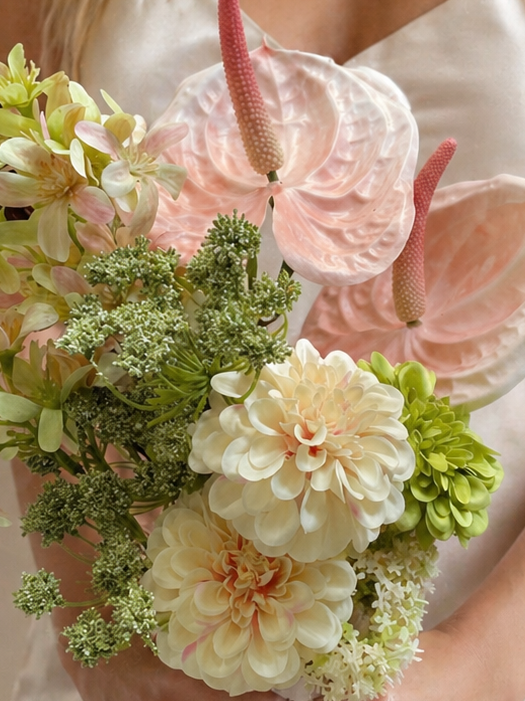 Blush Anthurium Bridal Bouquet – Modern Romantic Wedding Flowers
