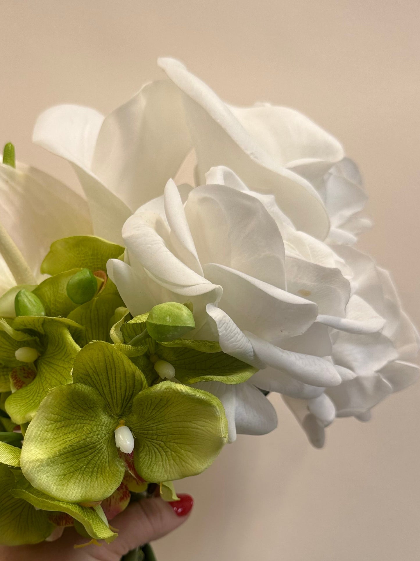 Orchid, Calla Lily & Anthurium Bridal Bouquet – Elegant White & Green Wedding Flowers