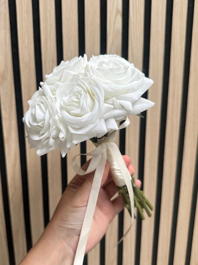 Artificial Real Touch Rose Bridesmaid Posy