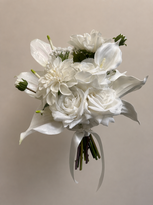 Anthurium, Rose & Calla Lily Bridal Bouquet Real Touch