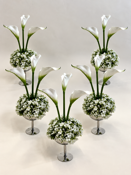 Calla Lily Centrepiece - set of 5 ready to display