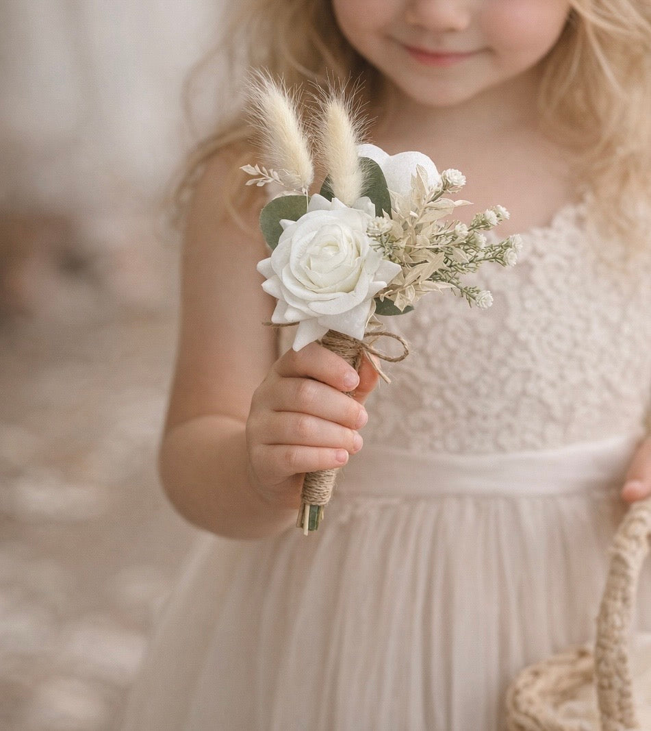 Boho flower girl wand