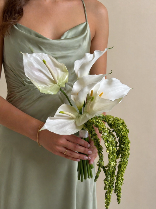 Calla Lily & Anthurium, Trailing Bridesmaid Bouquet