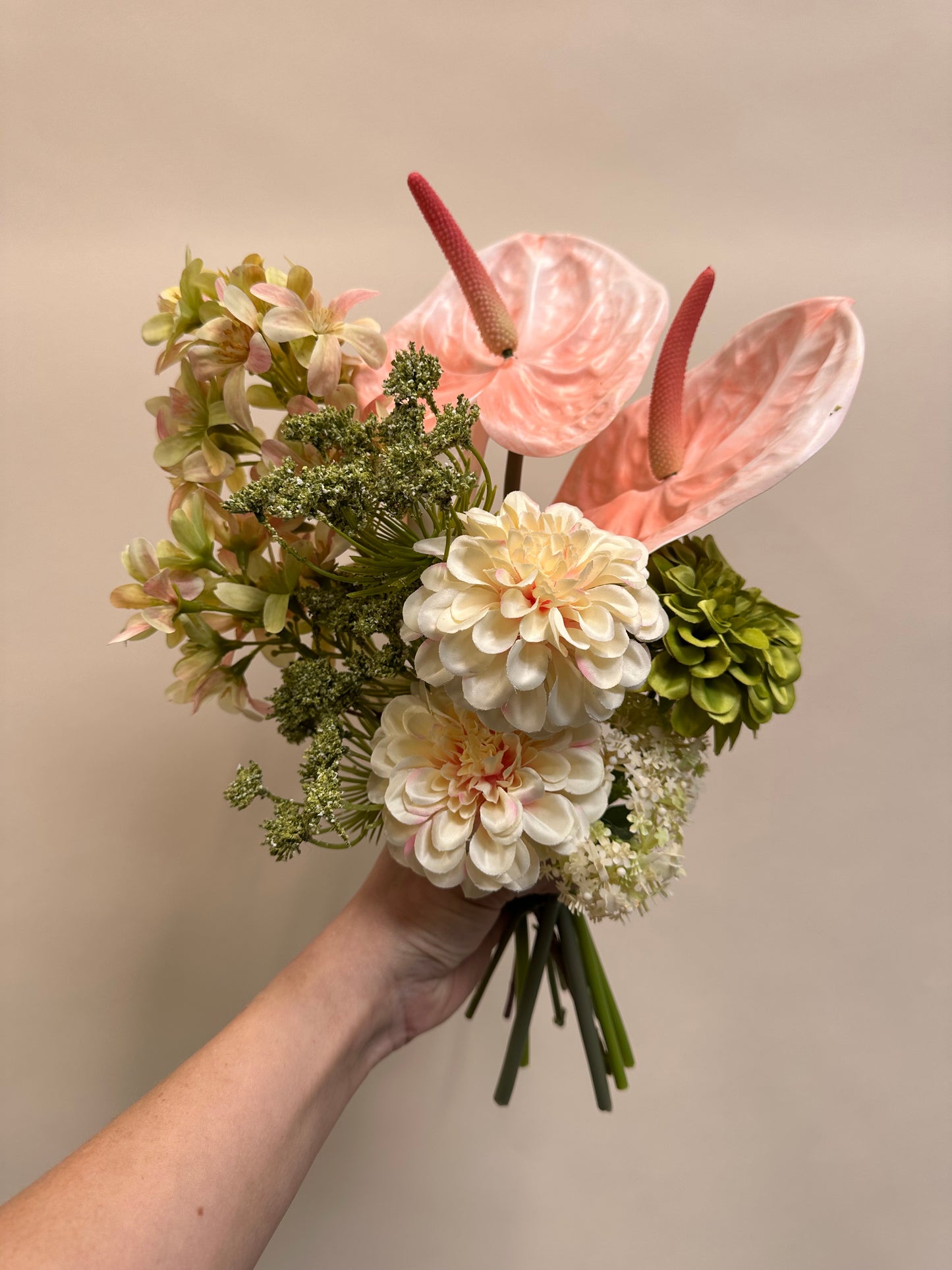 Blush Anthurium Bridal Bouquet – Modern Romantic Wedding Flowers