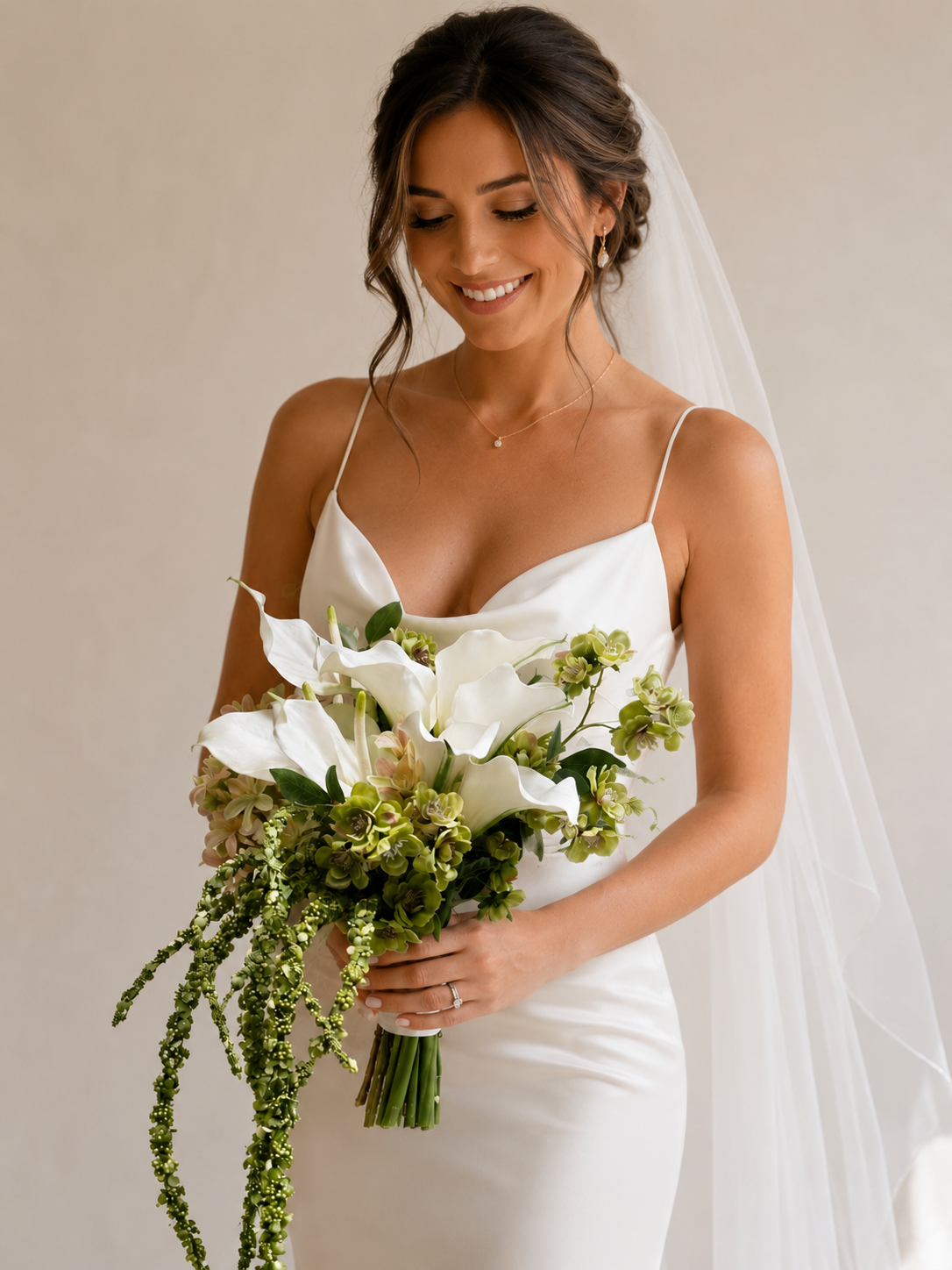 Calla Lily & blossom Modern Bridal Bouquet