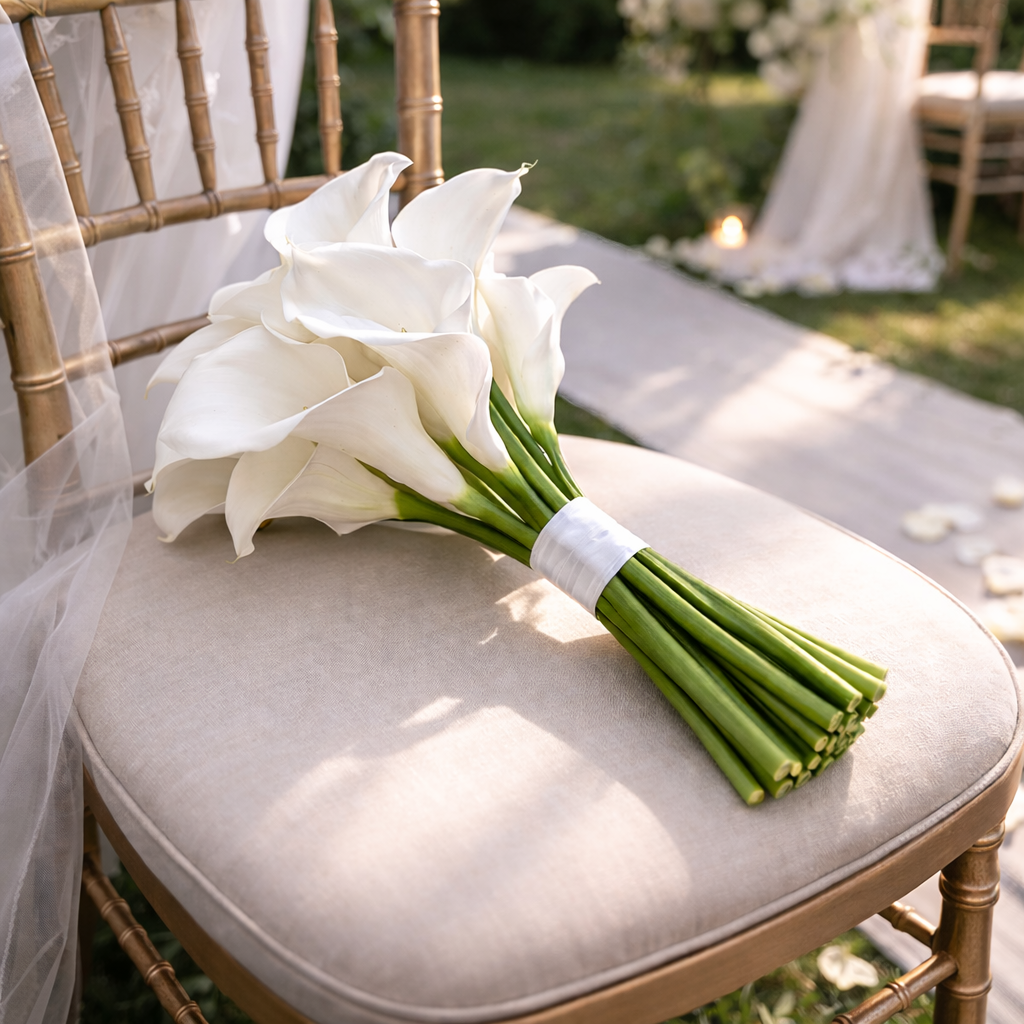 Calla Lily Bridal Bouquet – 12 Real Touch Premium Calla Lilies | Elegant Wedding Flowers