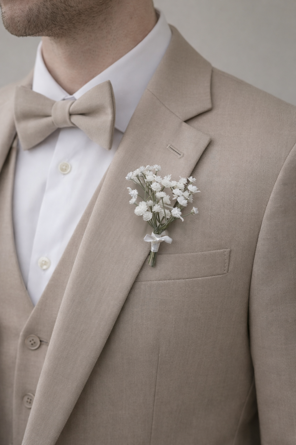 Artificial Gypsophila Buttonhole set