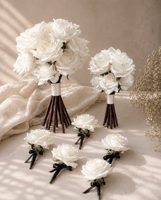 Luxury White Rose Wedding Package - Bride’s Favourite 🤍