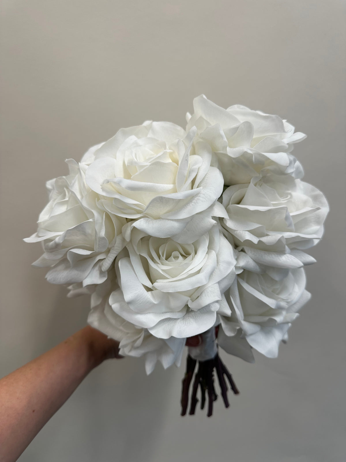 Luxury Real Touch Rose White Bridal Bouquet
