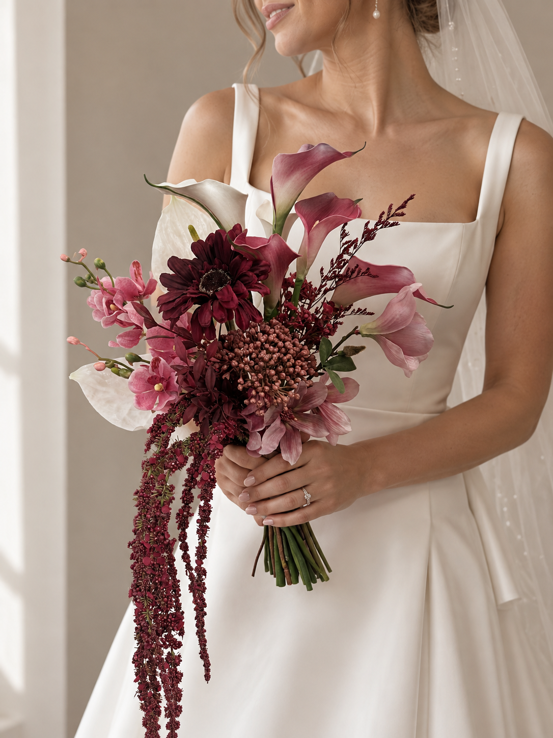 Burgundy & Berry bridal bouquet