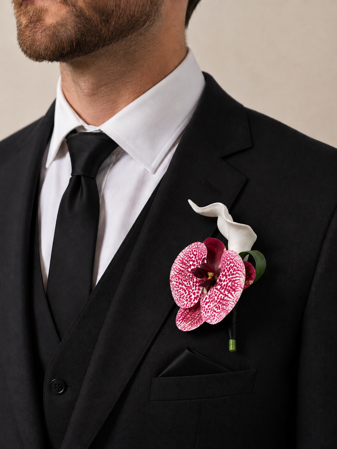Orchid & Lily buttonhole