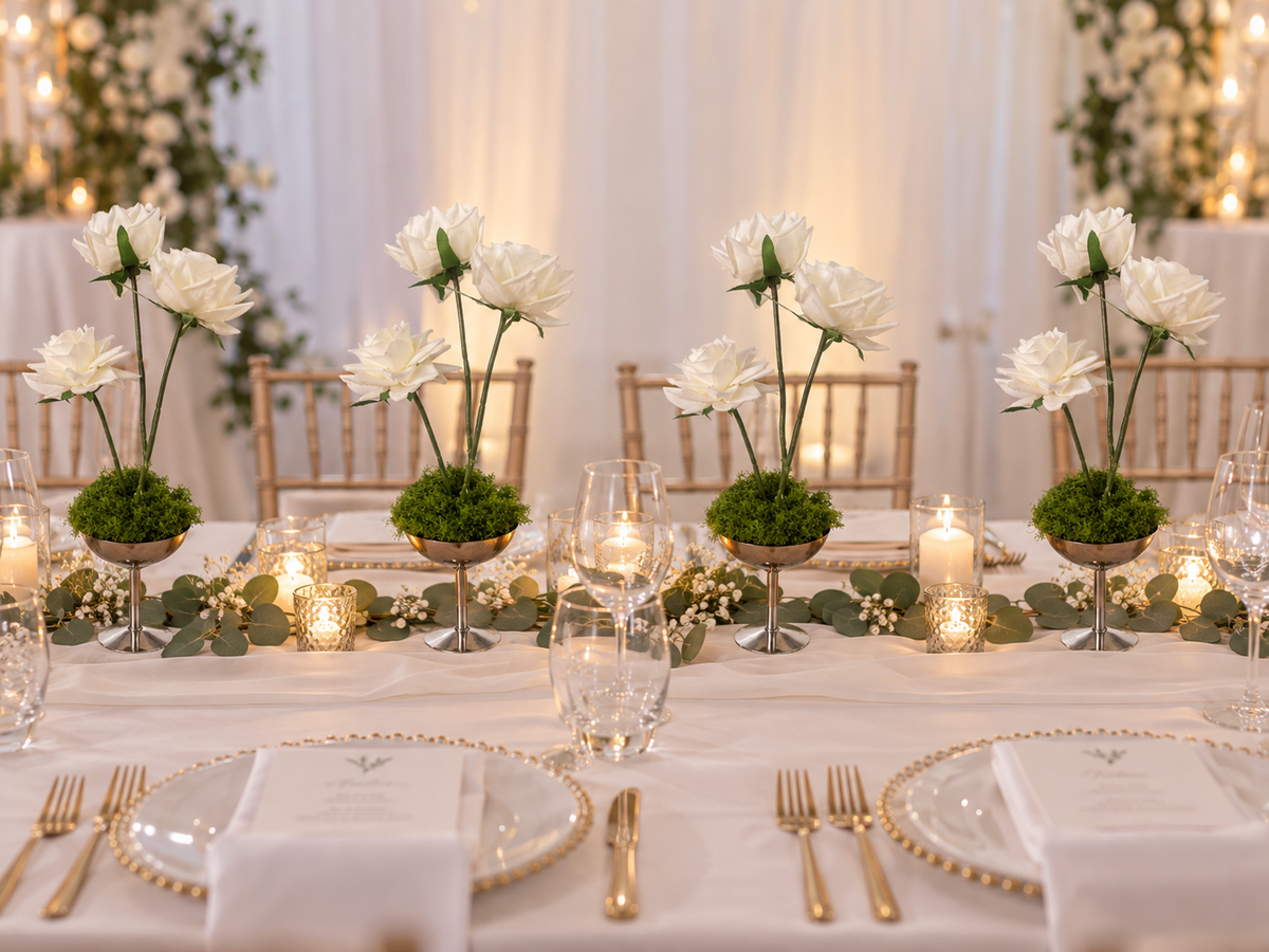 Elegant Rose Table Centrepiece - Ready to display