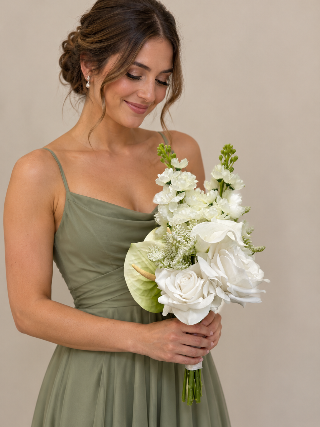 White Rose, Calla Lily & Stock Bridal Bundle