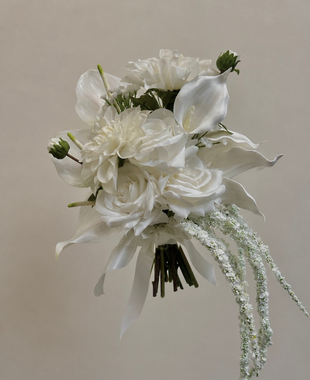 Anthurium, Rose & Calla Lily Bridal Bouquet Real Touch
