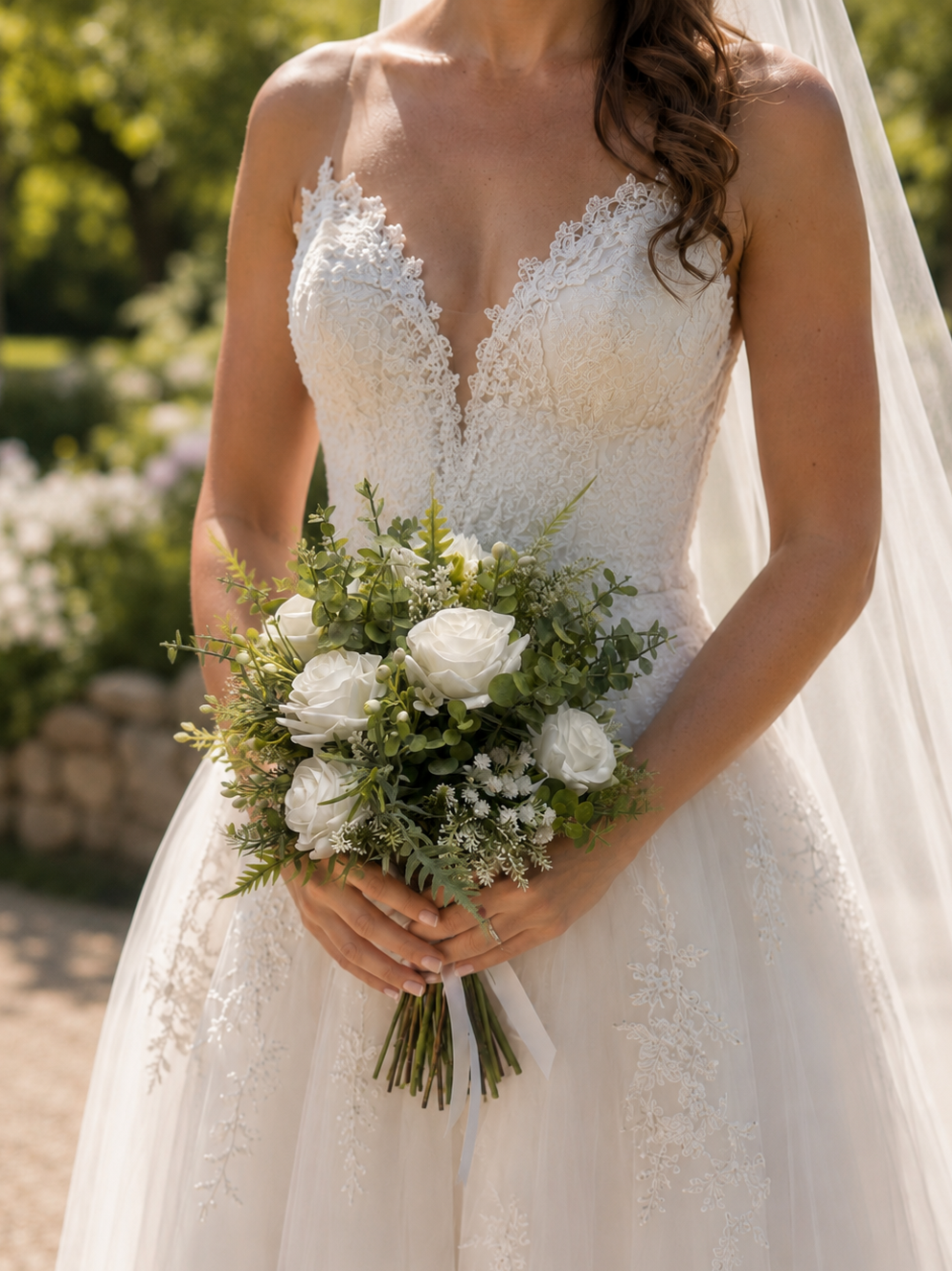 Rose & gypsophila bridal bouquet
