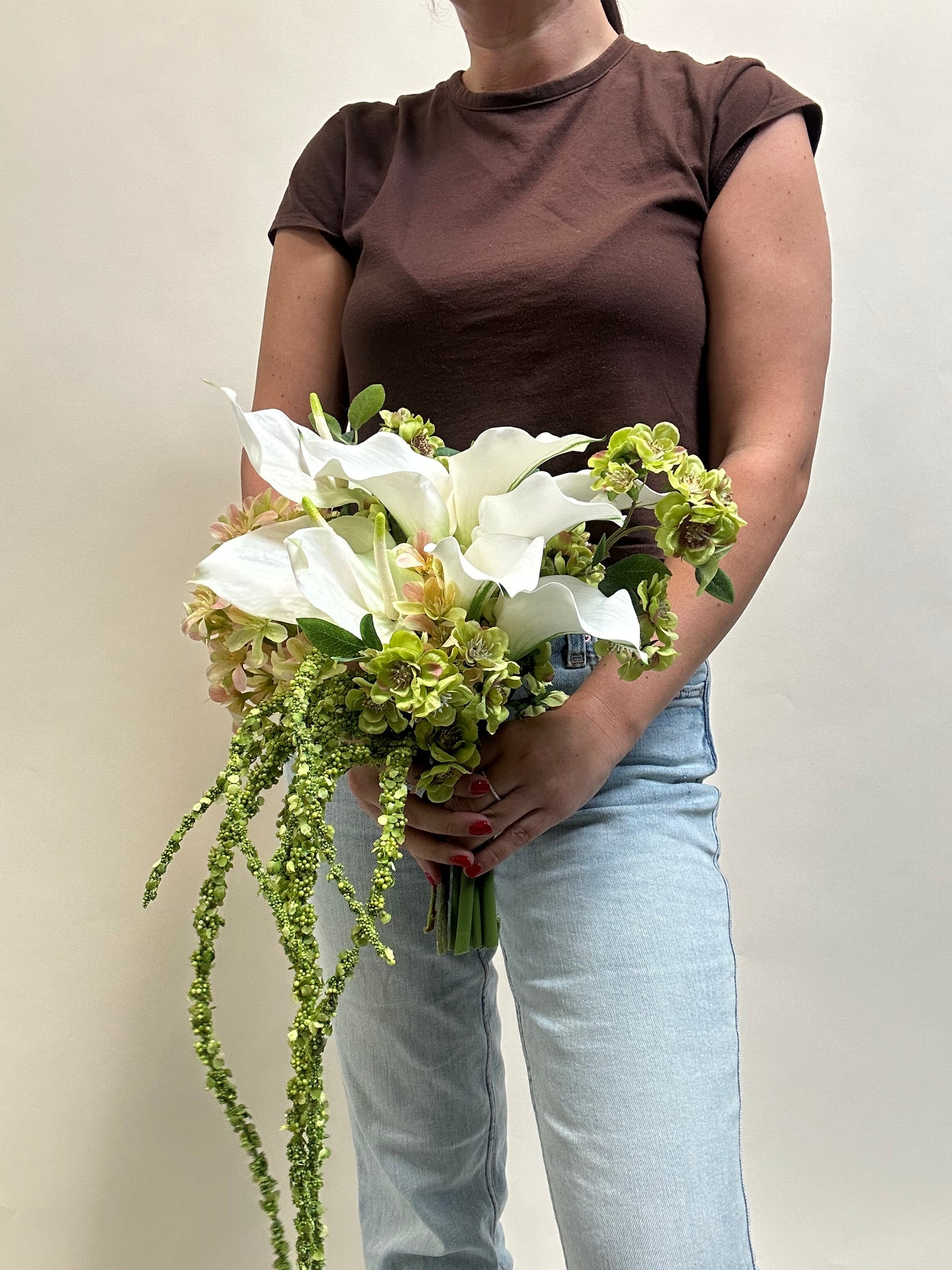 Calla Lily & blossom Modern Bridal Bouquet