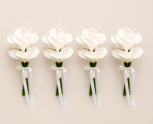 White Calla Lily Bridesmaid Bouquet Package – Set of 4