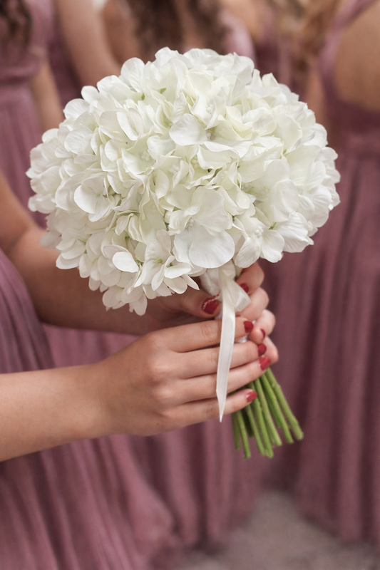 White Hydrangea Bridesmaid Bouquet – Elegant Wedding Flowers