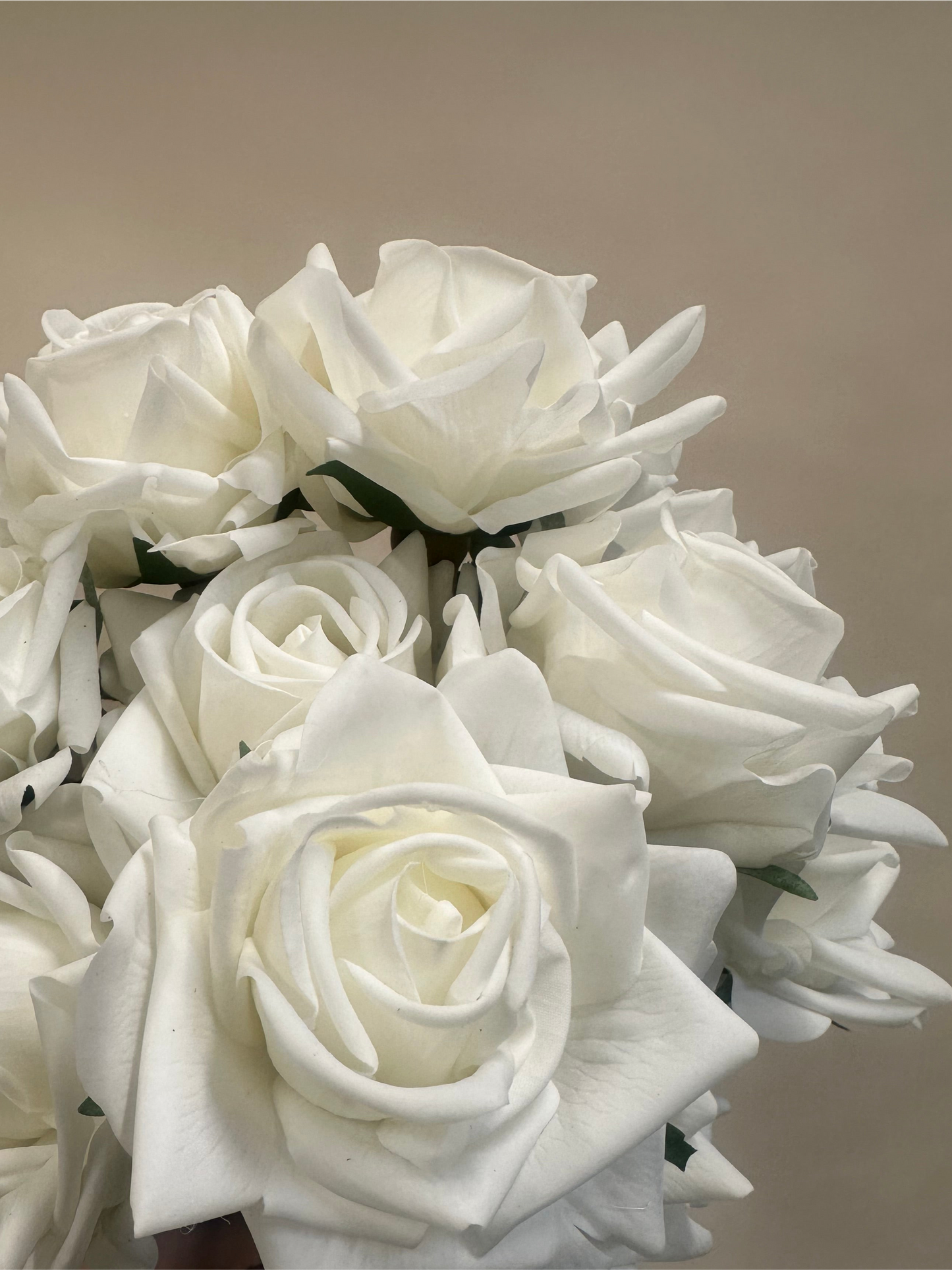 Luxury White Real Touch Rose Bridal Bouquet