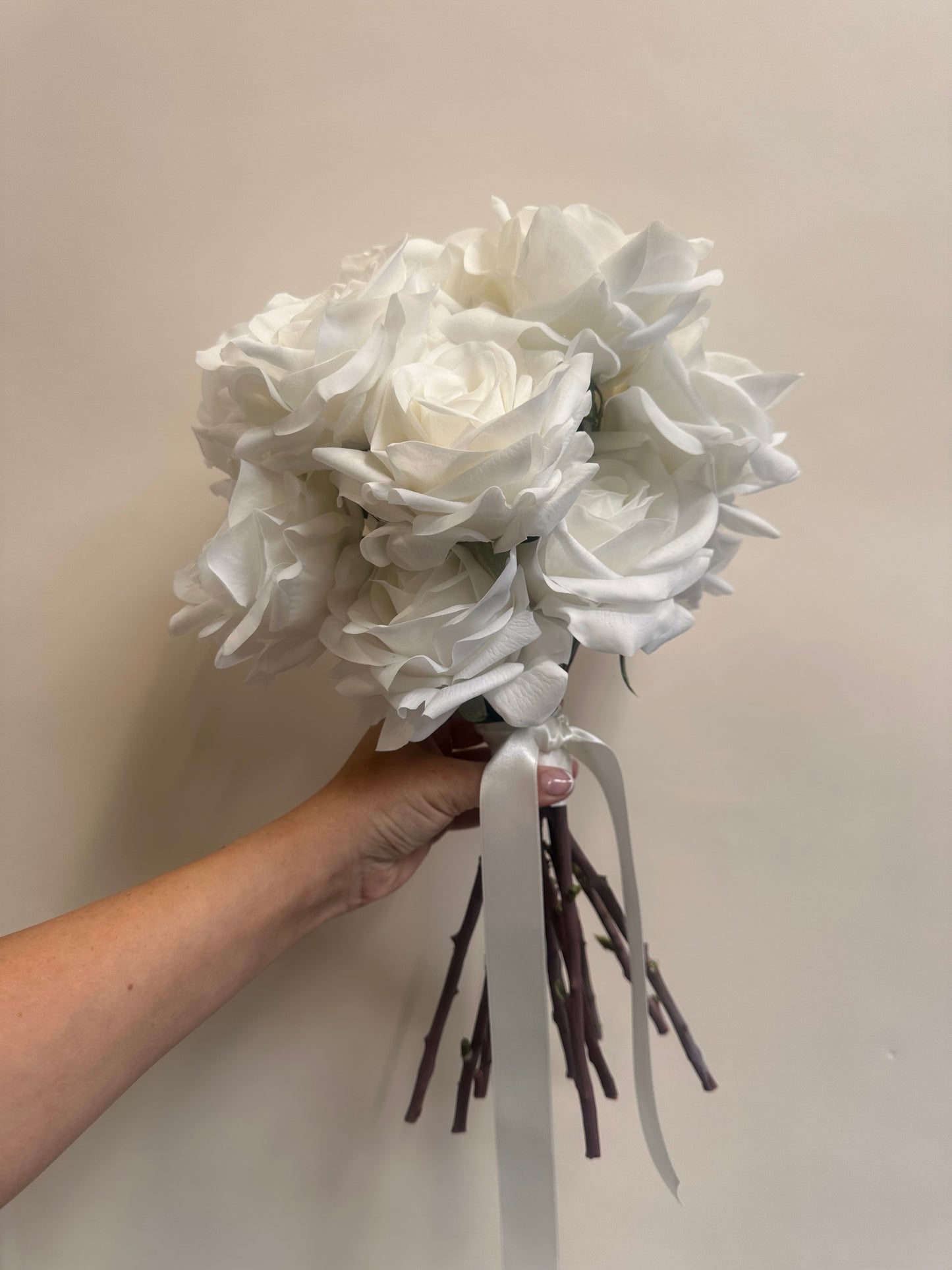 Two Brides Wedding Flower Package 2 × Luxury Real Touch Rose Bouquets