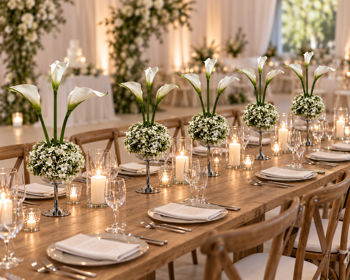 Calla Lily Centrepiece - set of 5 ready to display