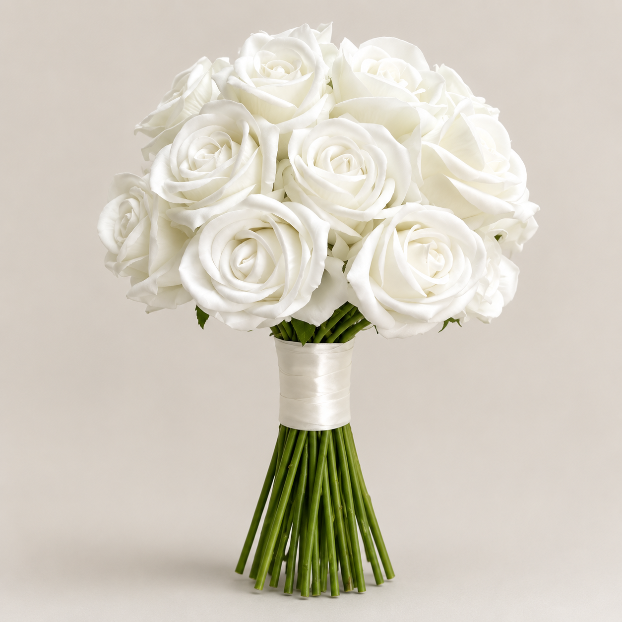 Classic White Rose Artificial Bridesmaid Bouquet