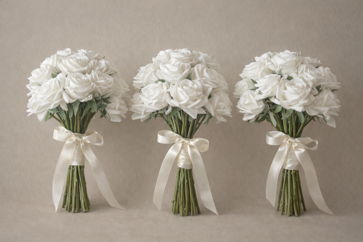 Luxury Long Stem Rose Bouquet,  Bridesmaid Collection - Set of 3