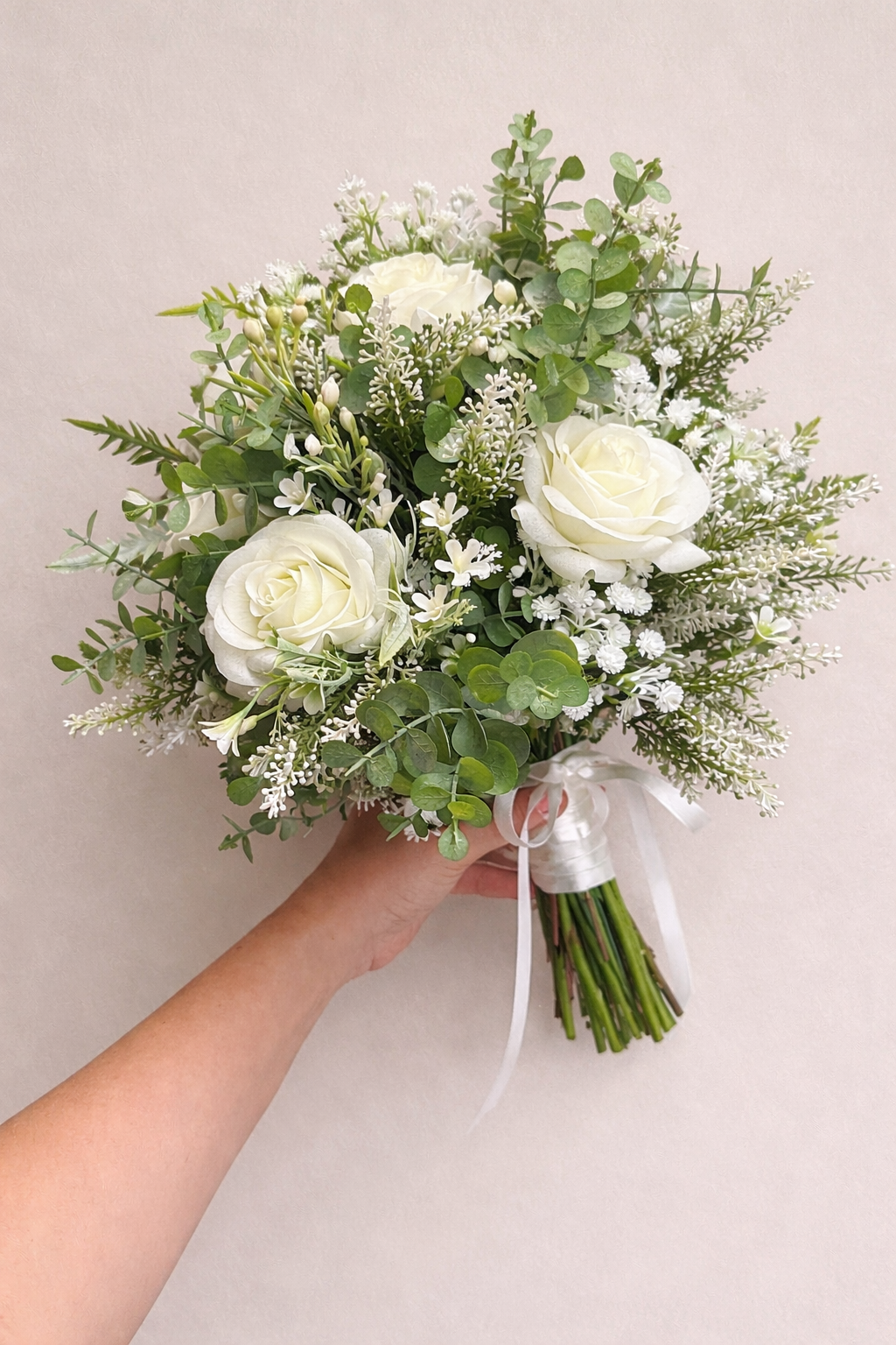 Rose & gypsophila bridal bouquet