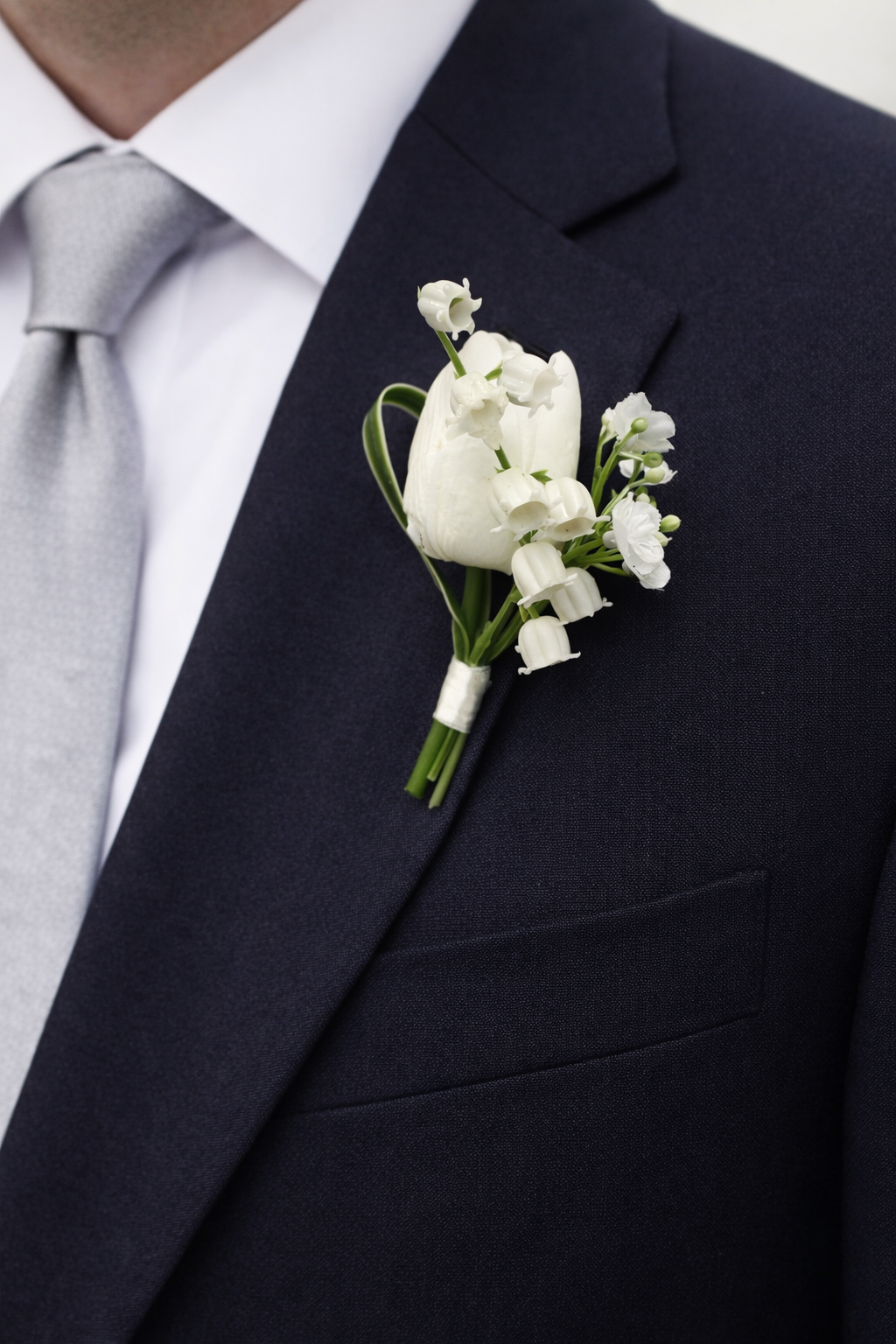 White Tulip & Baby’s Breath Corsage