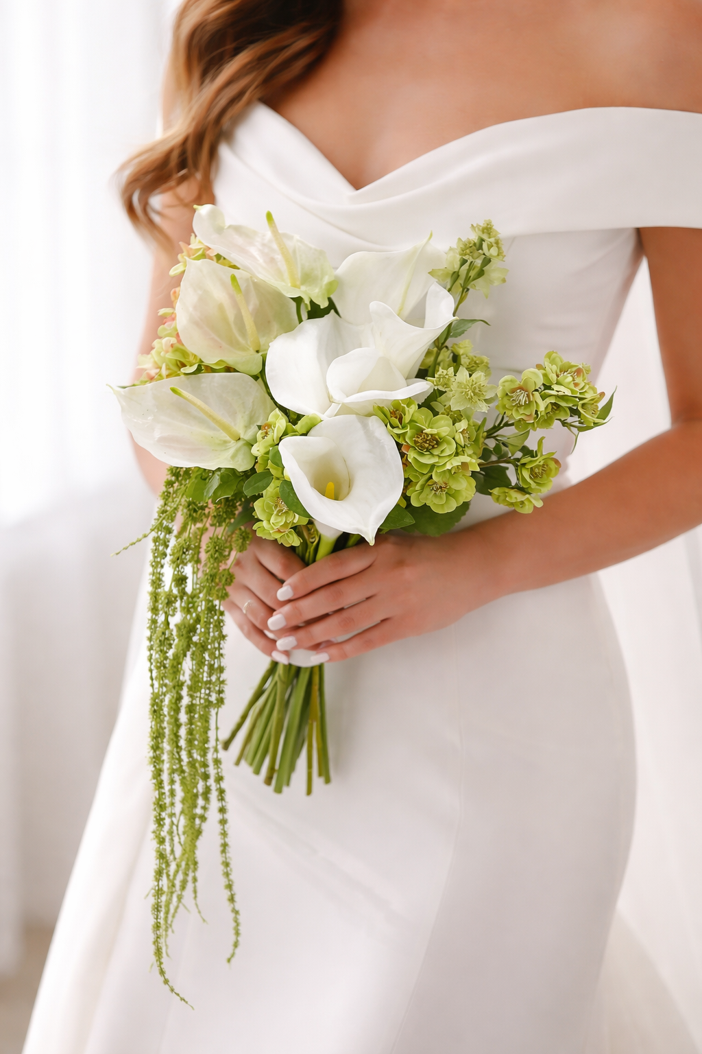 Anthurium & Calla Lily Modern Bridal Bouquet