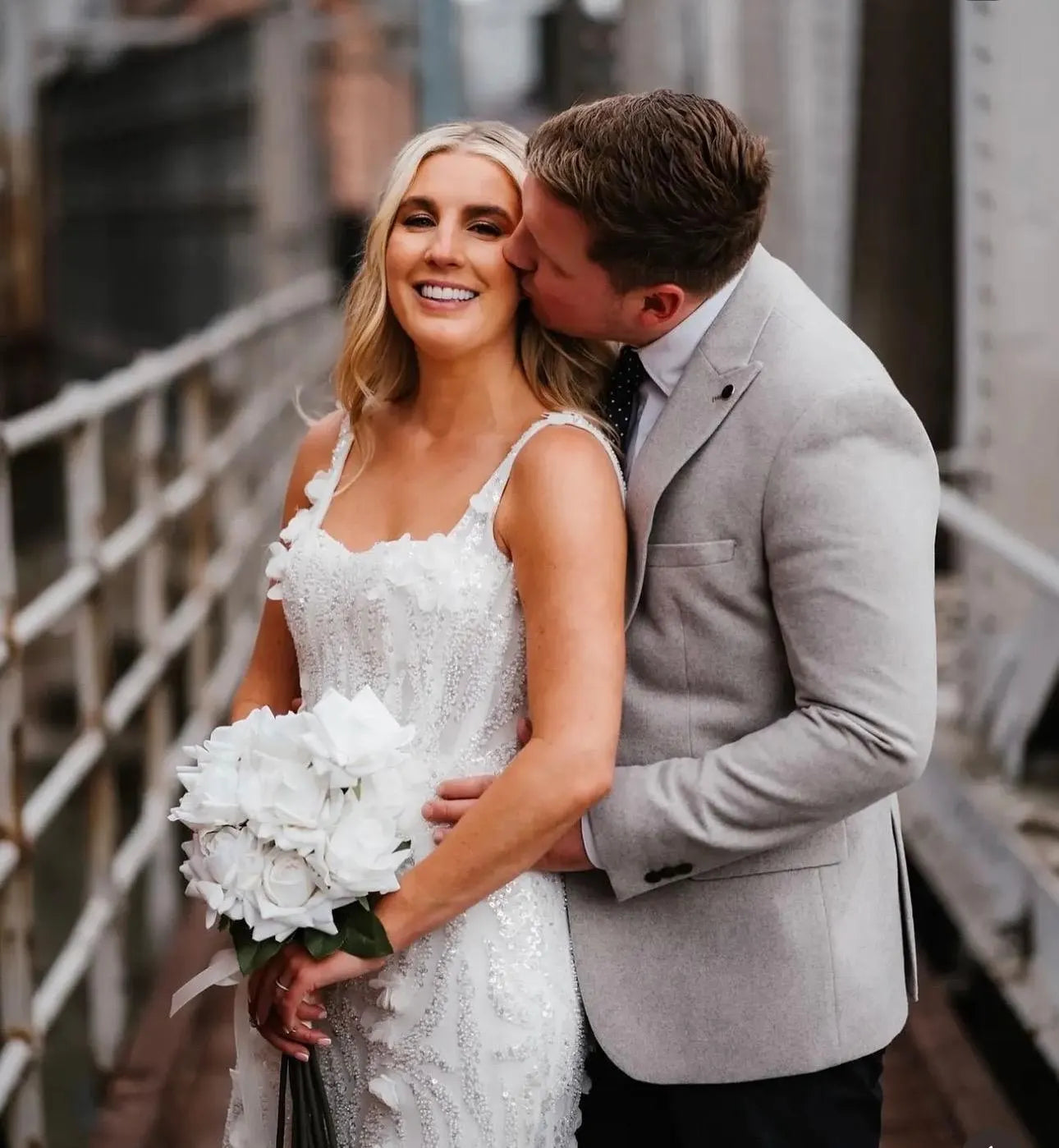 white rose bridal bouquet