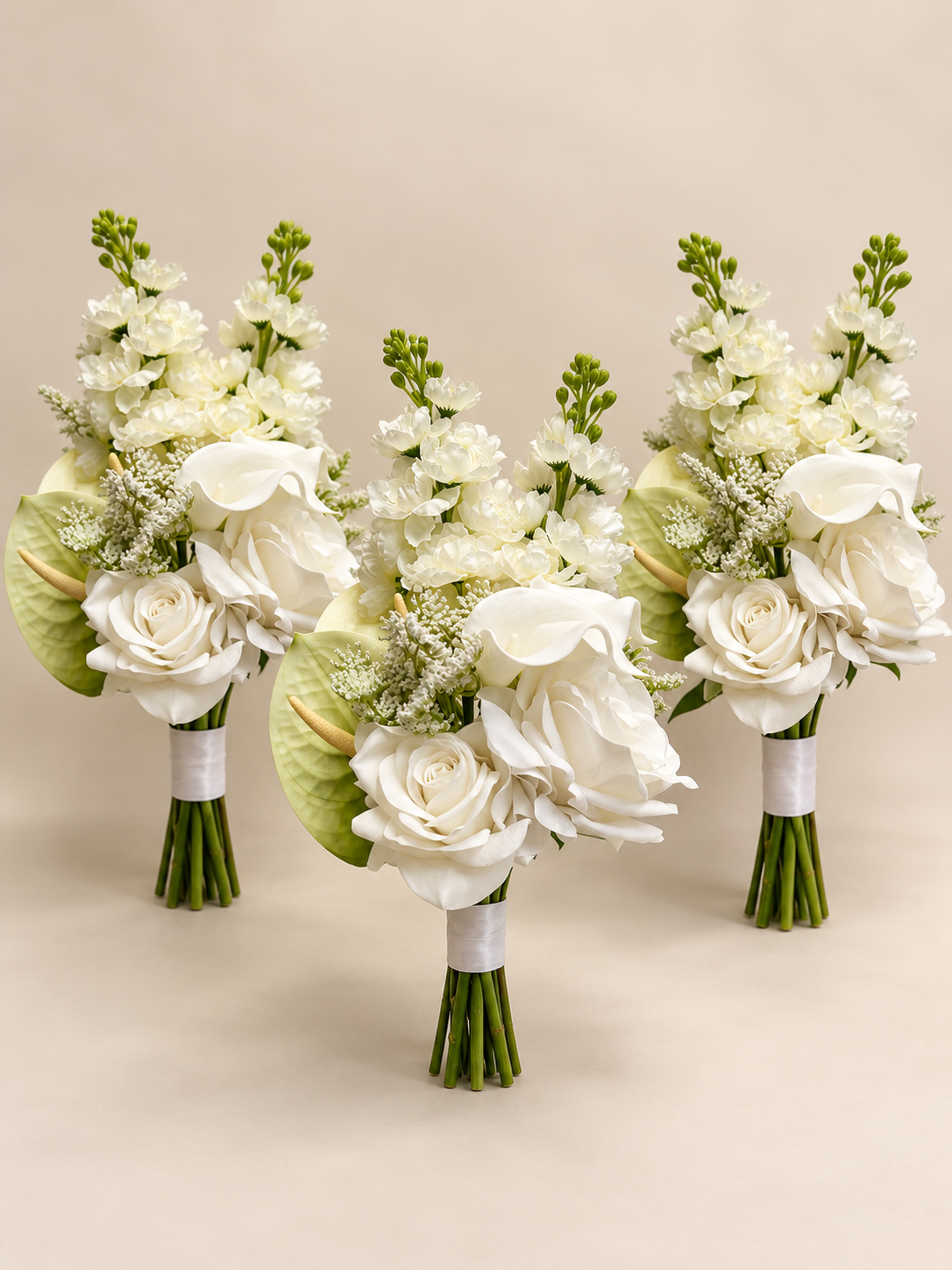 White Rose, Calla Lily & Stock Bridal Bundle